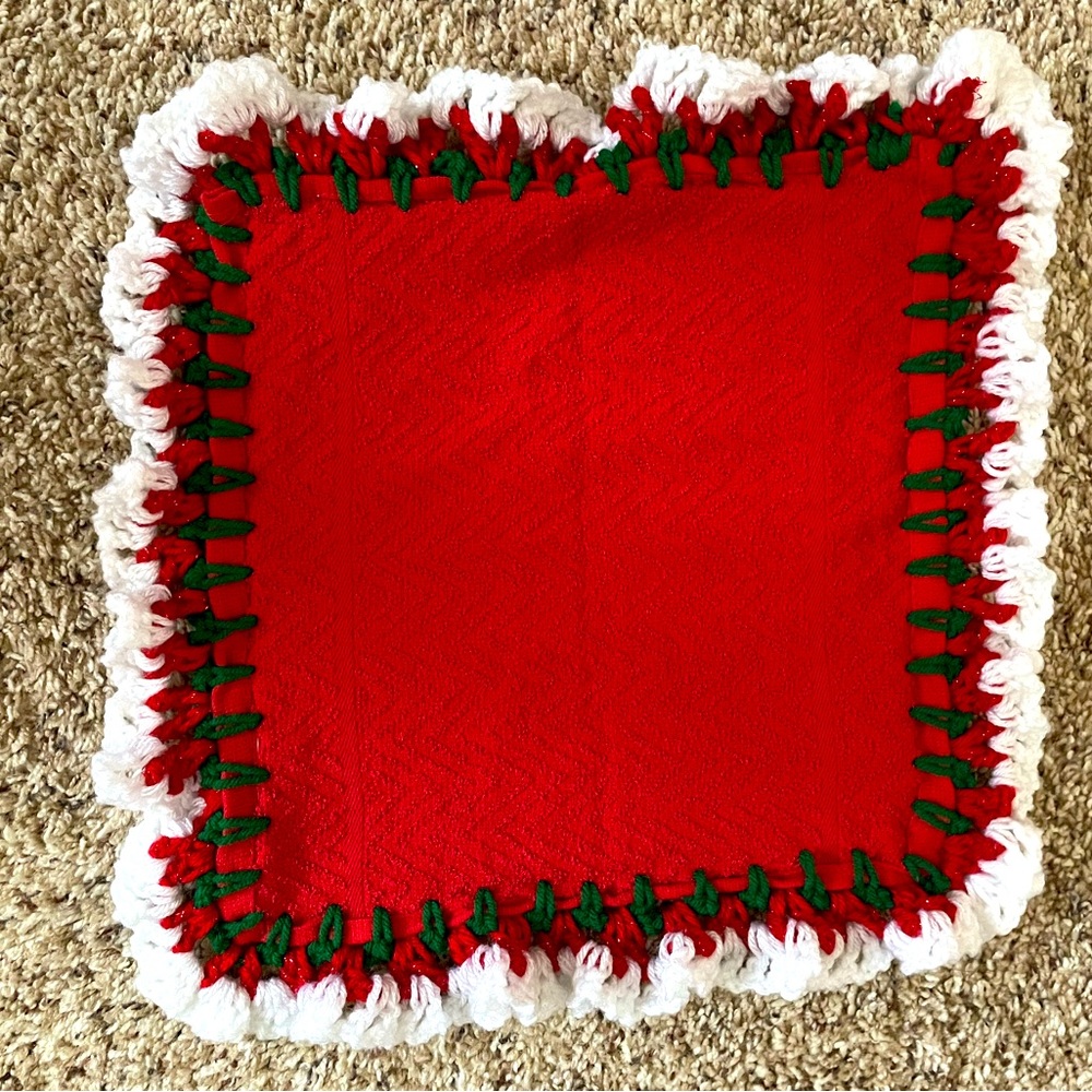 Christmas towel hand-crocheted